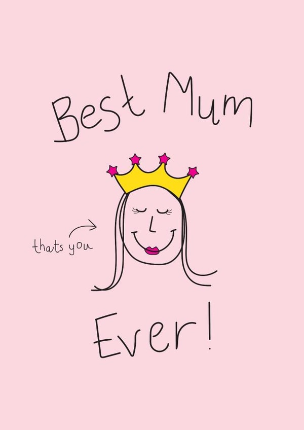 Cute Birthday Card - Best Mum Ever - Kids Drawing created by Gem Draws Stuff