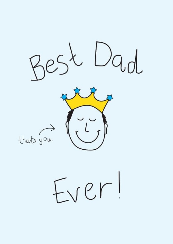 Cute Birthday Card - Best Dad Ever - Kids Drawing created by Gem Draws Stuff