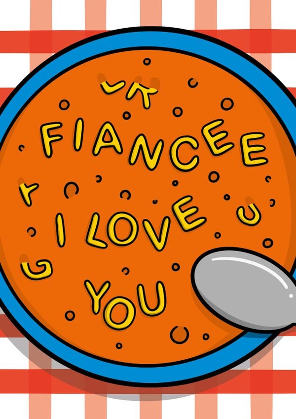 Cute Valentine's Day Card - Fiancee - Alphabet Soup created by TeePee Creations