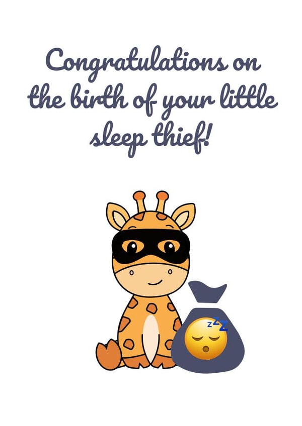 Sleep Thief New Baby Card created by Michelle Davison