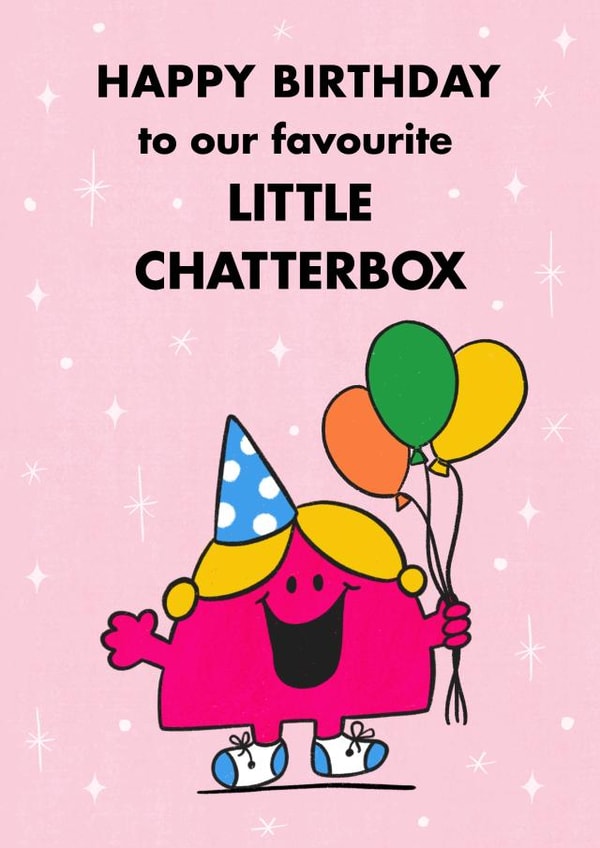 Cute Birthday Card - Little Miss Chatterbox - Mr. Men created by Mr. Men