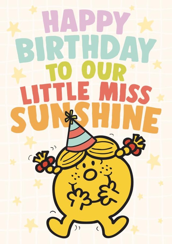 Cute Birthday Card - Mr. Men - Little Miss Sunshine created by Mr. Men