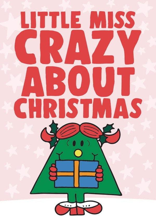 Cute Christmas Card - Little Miss Crazy About Christmas - Mr. Men created by Mr. Men