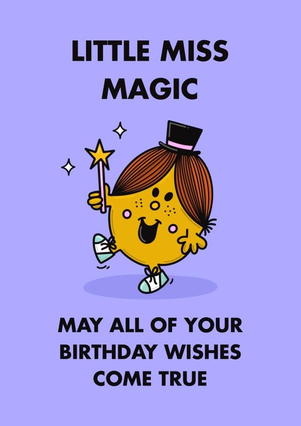 Cute Birthday Card - Mr. Men - Little Miss Magic created by Mr. Men