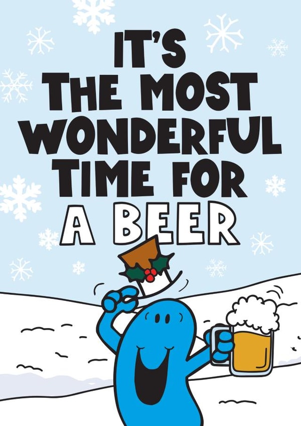 Funny Christmas Card - Mr. Men - Most Wonderful Time For A Beer created by Mr. Men