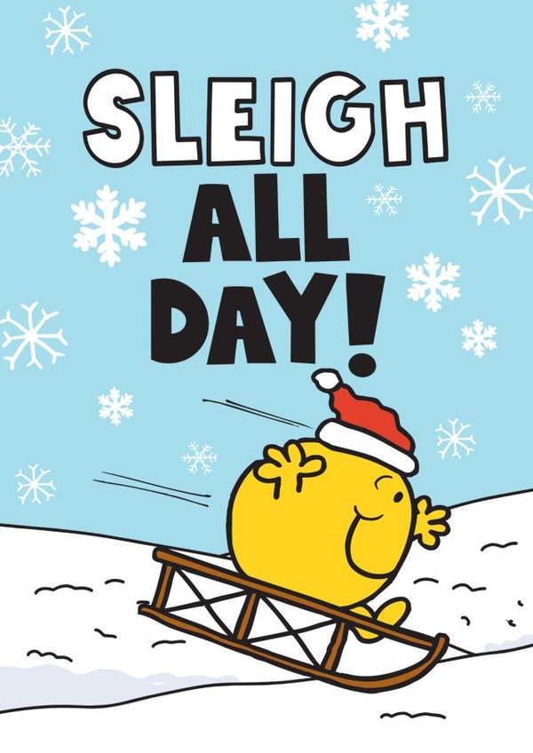 Cute Christmas Card - Mr. Men - Sleigh All Day! created by Mr. Men
