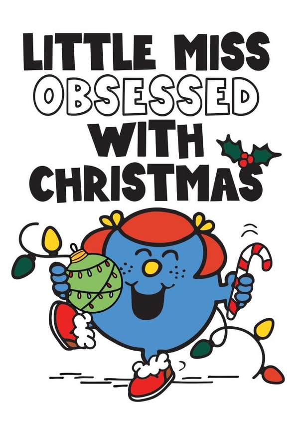 Cute Christmas Card - Mr. Men - Little Miss Obsessed With Christmas created by Mr. Men