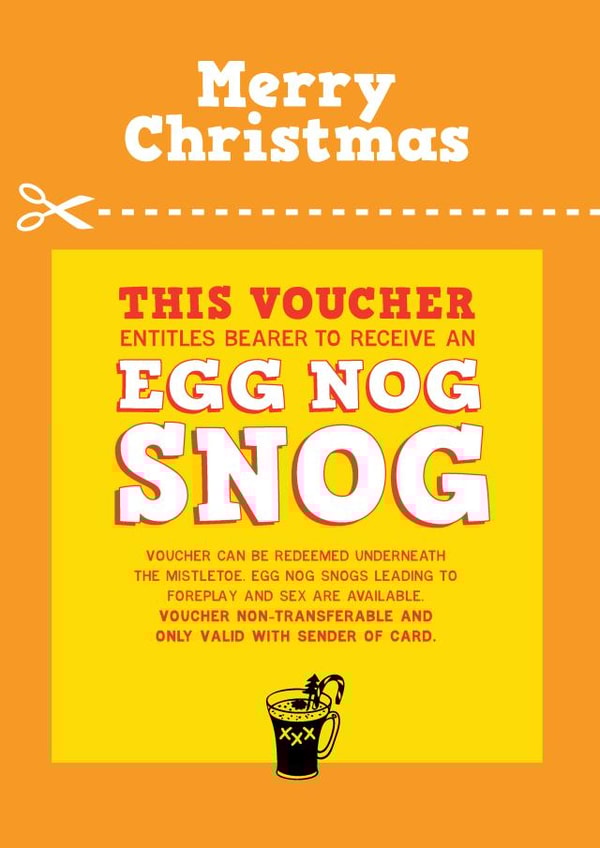 Merry Christmas - time for an Egg Nog Snog created by LOVEDAY DESIGNS on Thortful
