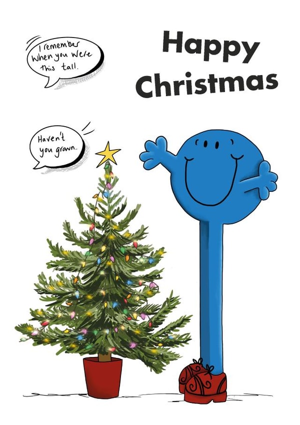 Cute Christmas Card - Mr. Men - Mr. Tall created by Mr. Men
