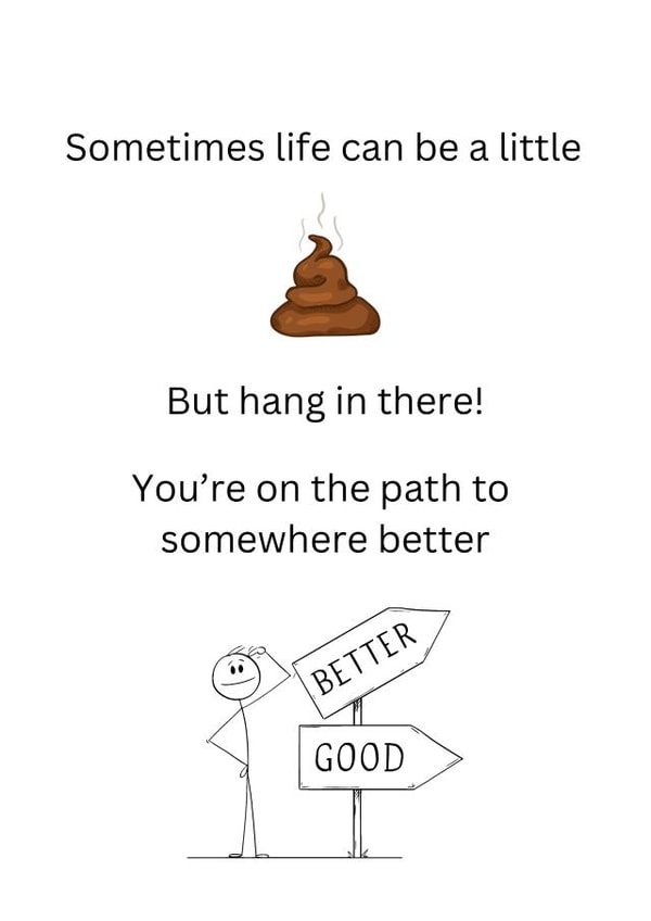 Cute motivational card - never give up - for loved ones or reminder to yourself created by NoseArt Designs