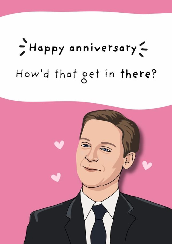 Funny Anniversary Card - Meme - How'd That Get In There? created by Original Fox Cards