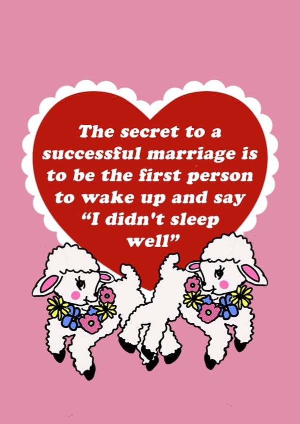 Cute Valentine's Day/Anniversary Card - Successful Marriage - Lambs created by Phaedra Peer