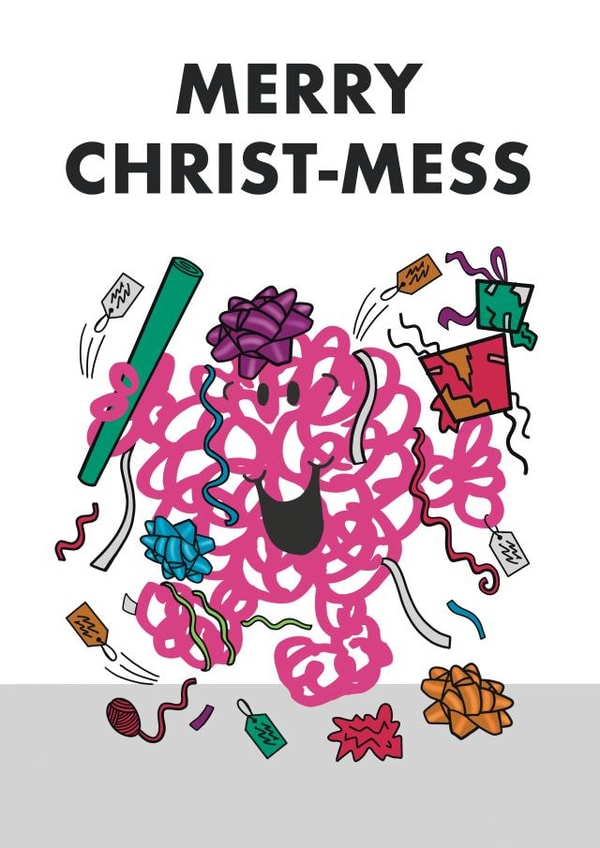 Cute Christmas Card - Mr. Men - Mr. Messy created by Mr. Men