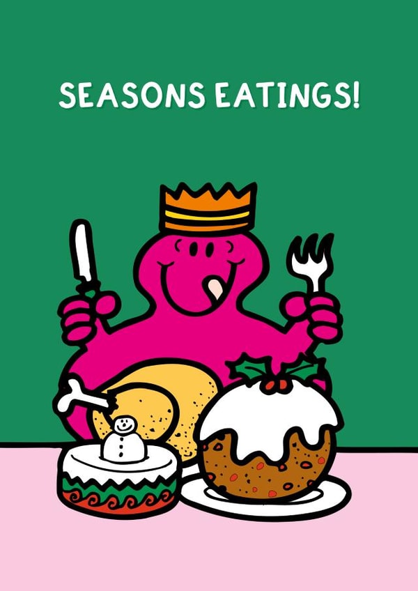 Cute Christmas Card - Mr. Men - Seasons Eatings! created by Mr. Men