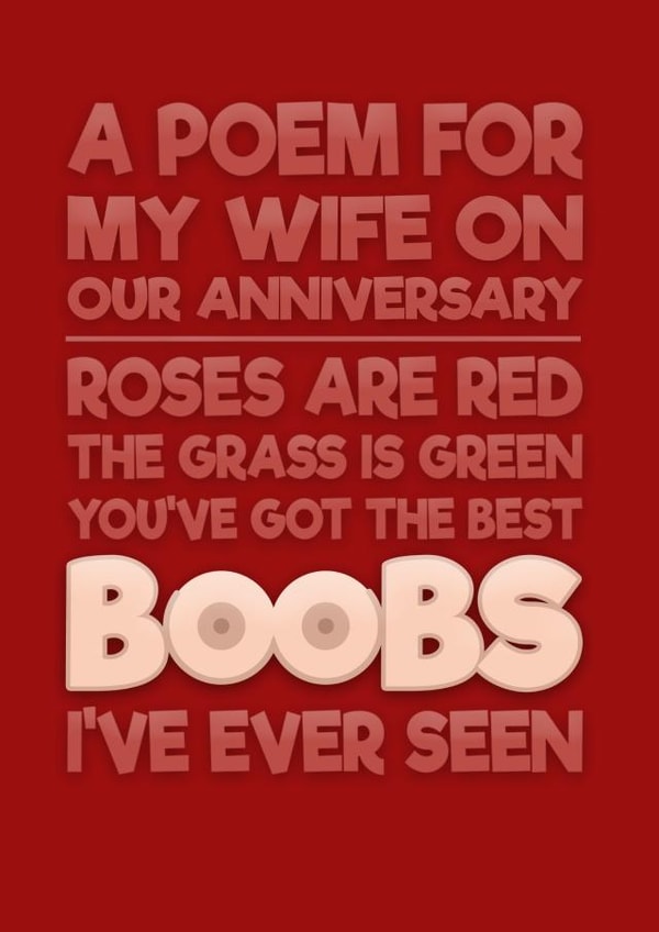 Rude Anniversary Card - For Wife - Roses are Red created by Blind Faith