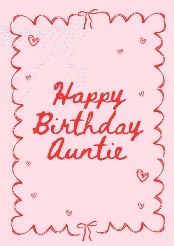 Pretty Birthday Card - Auntie - Bows created by ERC Design