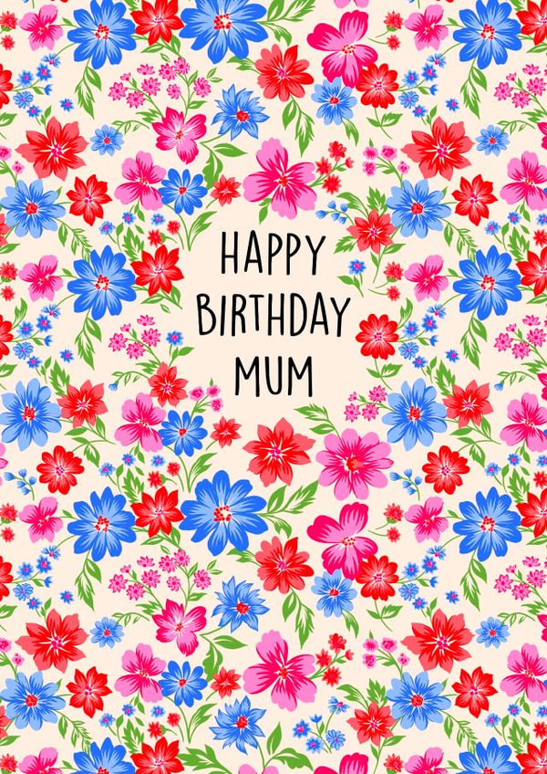 Pretty Birthday Card - Flowers - For Mum created by Poppy & Mabel 