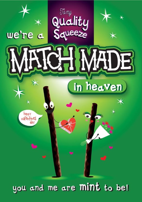 Cute Valentine's Day Card - Matchmakers - Mint To Be created by  la la la     Designs