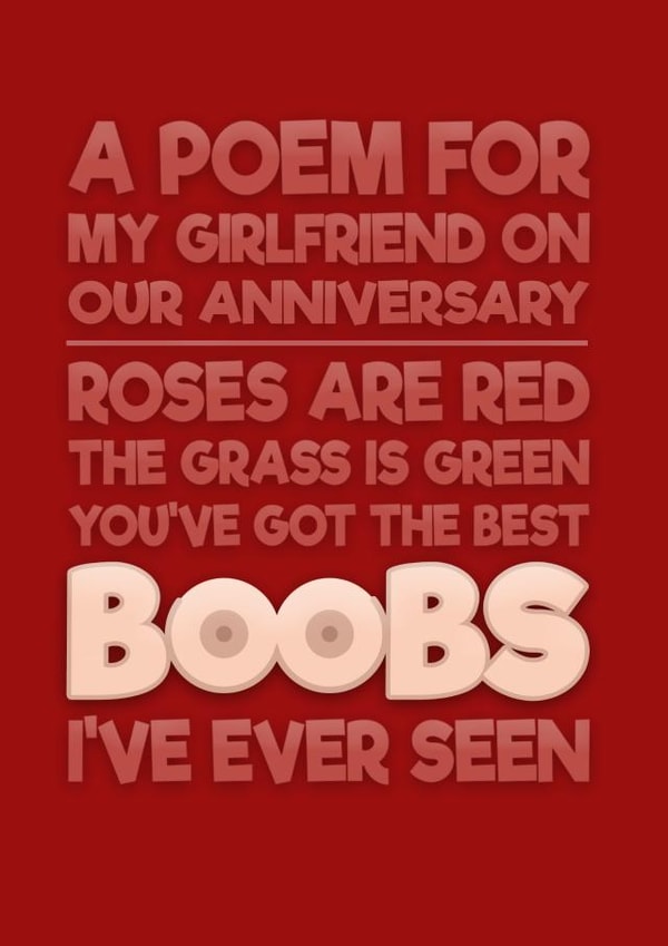 Rude Anniversary Card - For Girlfriend - Roses are Red created by Blind Faith