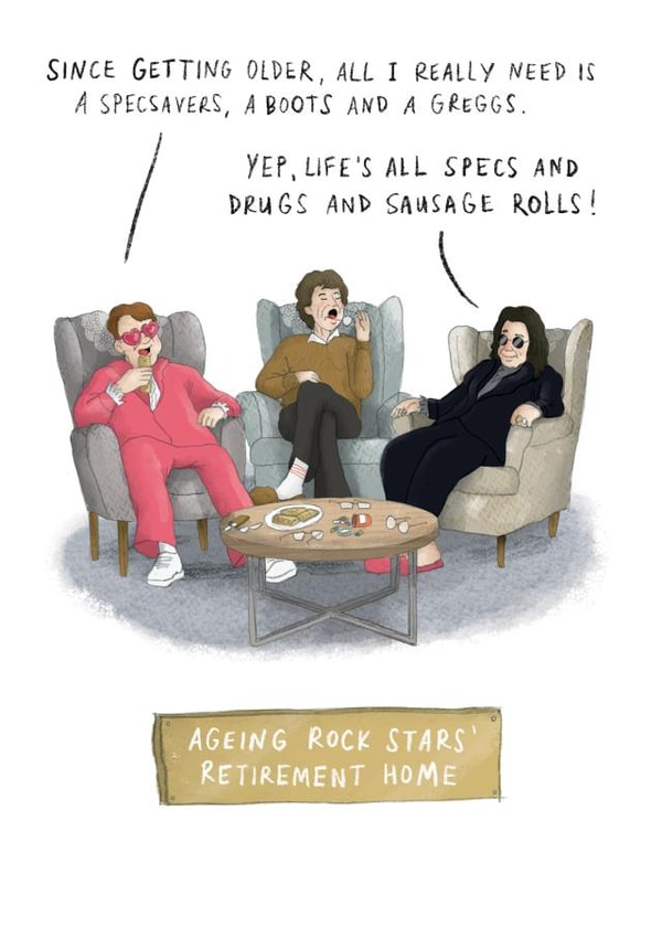 Funny Birthday / Father's Day Card - Rock Stars created by Paperlink and Meraki Greeting Cards