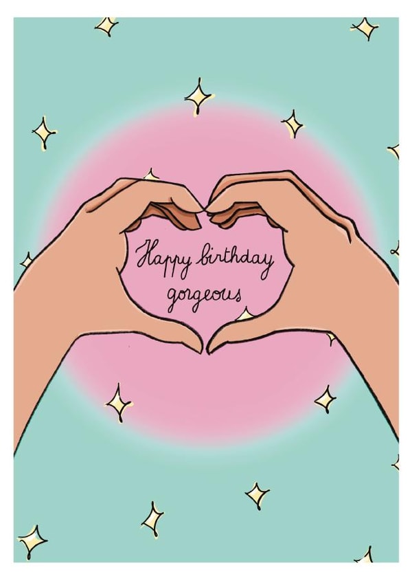 Cute Birthday Card For A Loved One - Heart Shaped Hands created by Sam Musa