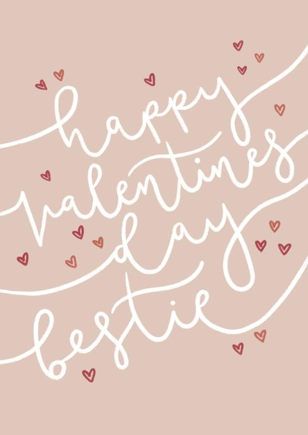 Cute Galentines Card - Typography - Best Friend created by Hope Olivia Illustrations