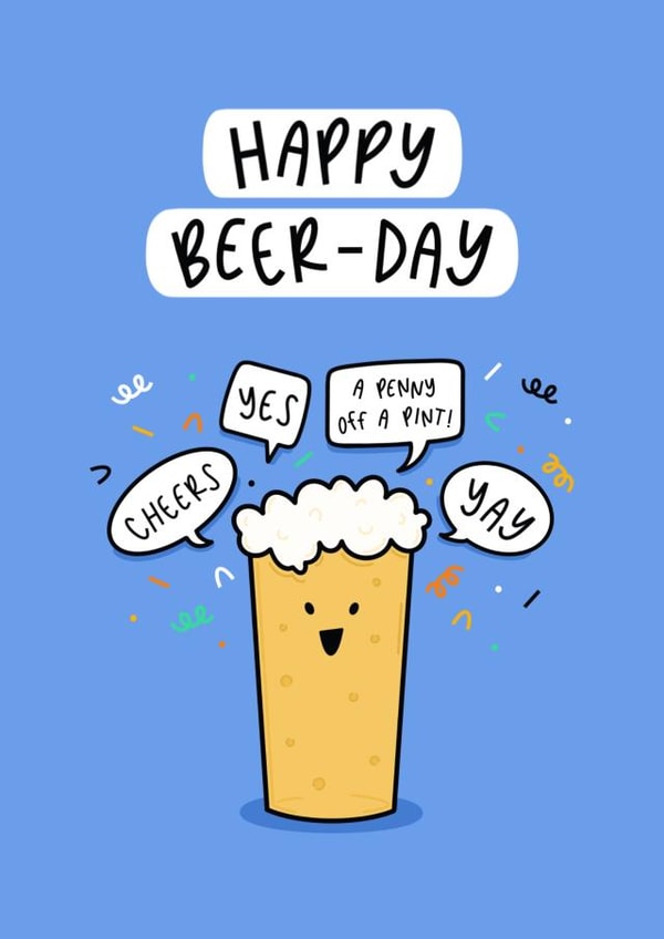 Funny Birthday Card - Budget Announcement - Beer created by Muses & May 
