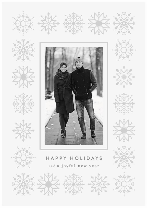 Pretty Christmas Card - Geometric Snowflakes created by Laura Bercovich