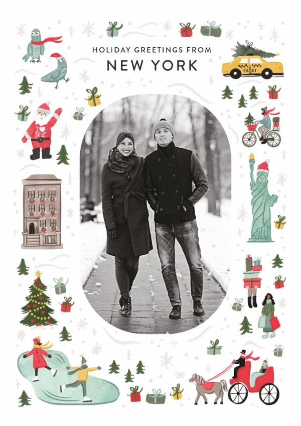 Cute Christmas Card - Holiday Greetings From New York created by Laura Bercovich