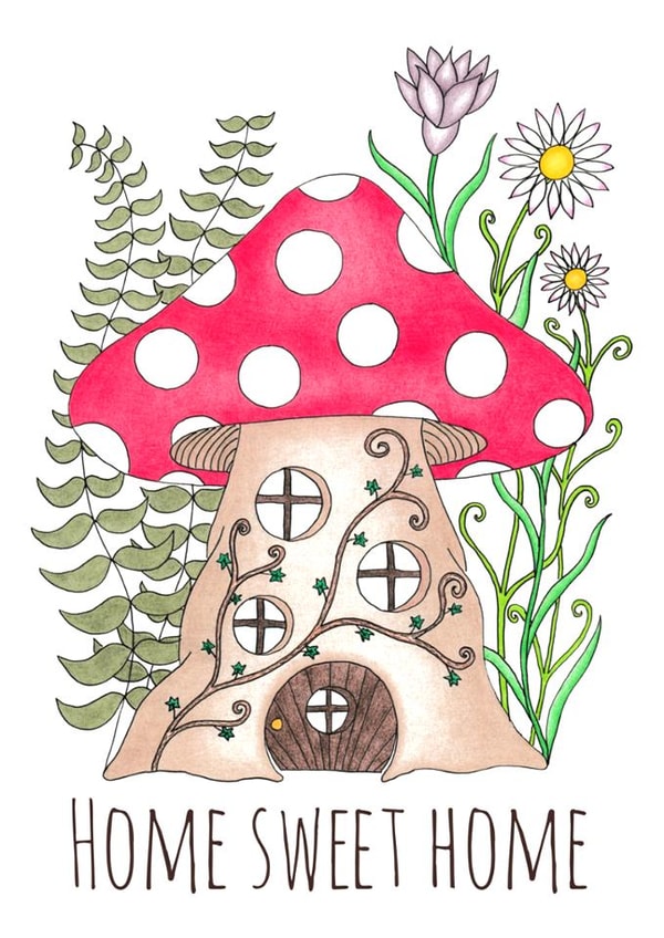 Cute New Home Card - Toadstool - Woodland created by Whimsical Witchcraft