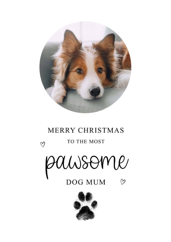 Cute Christmas Card - Pawsome Dog Mum | thortful