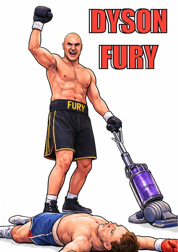 Funny Tyson Fury card created by C.W ILLUSTRATIONS 