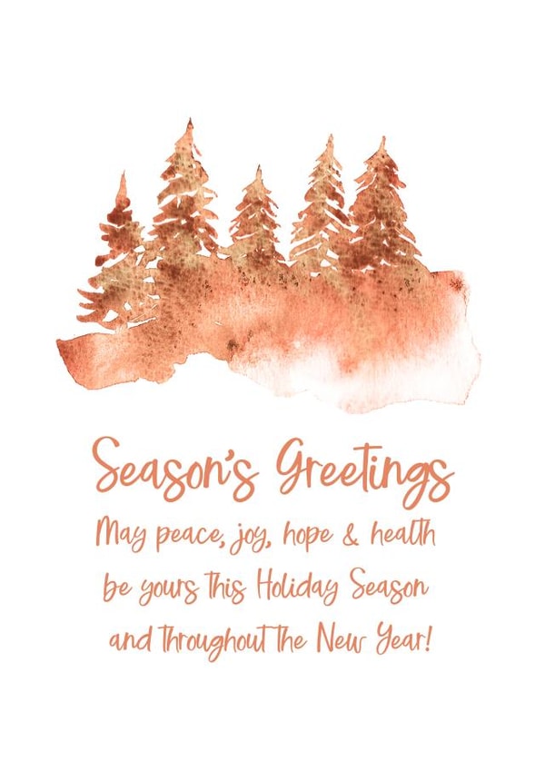 watercolor pine trees -Season's Greetings card created by preeta varkey