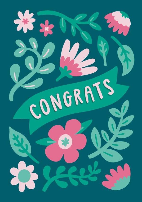 Congrats - Cute congratulations card - New Job / Exams / Promotion / Graduation created by Josie Gledhill