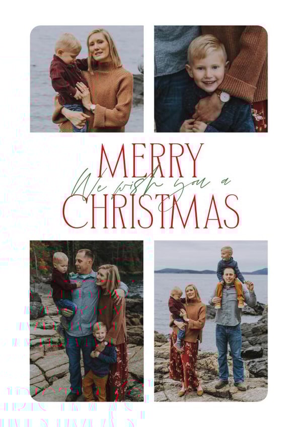 Classic Christmas Card - Minimal Photo Card - We Wish You A Merry Christmas created by Owl and Toad