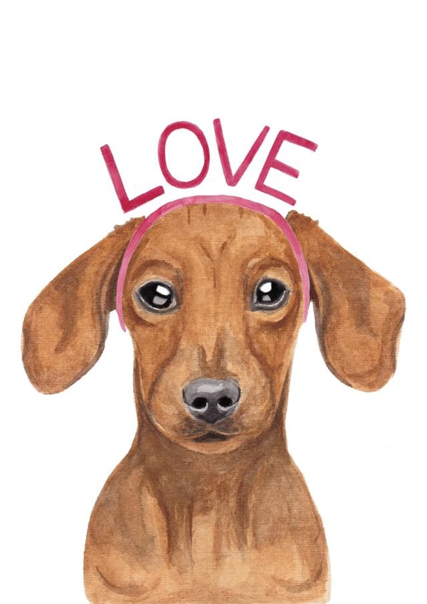 Cute Valentine's Day Card - Dachshund - Love created by lil wabbit