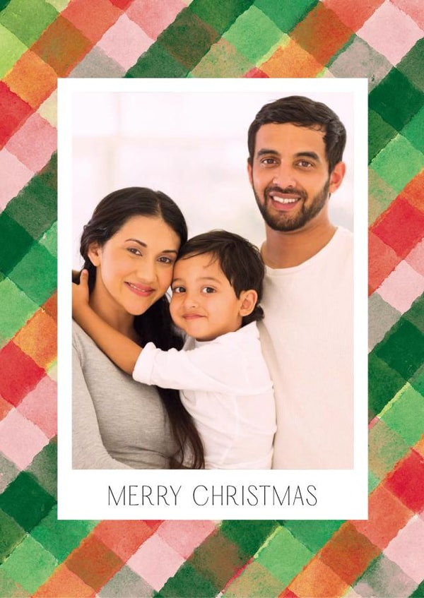 Classic Christmas Card - Colourful Tartan Frame created by Vivian Yiwing