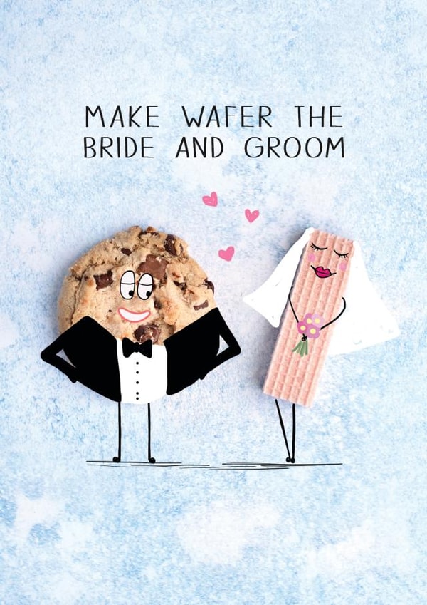 Cute Wedding Card - Wafer - Bride And Groom created by LAURA TRUBY DESIGNS
