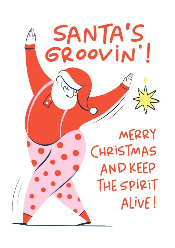 Cute Christmas Card - Santa's Dance Party created by Sabrin Deirani