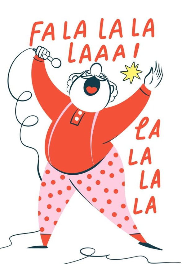 Funny Christmas Card - Santa's Holiday Hits created by Sabrin Deirani