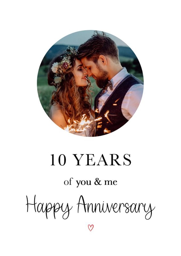 Classic Anniversary Card - 10th - You And Me created by Kalm Lettering