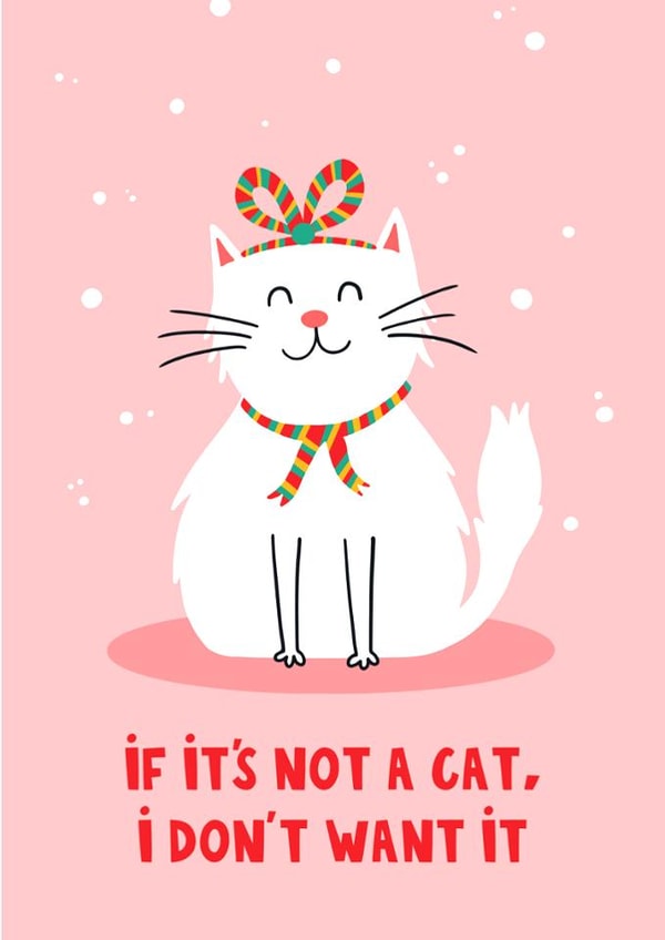 Cute Christmas Card - Less Wastage - Cat created by Lucy Maggie Designs