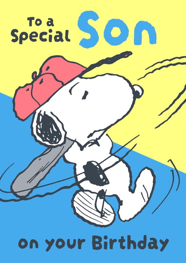 Special Son Birthday Card – Snoopy Baseball Fun created by Danilo