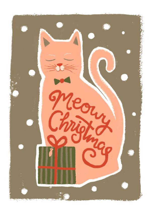 Fun Christmas Card for Cat Lovers - Meowy Christmas created by Jade Fisher