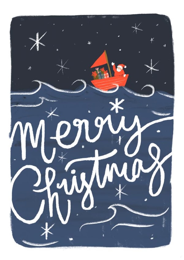 Cute Sailing Santa Christmas Card created by Jade Fisher