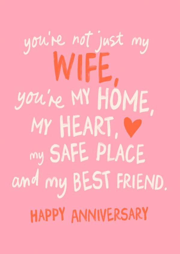 Cute Anniversary Card - For Wife - Safe Place created by Sweetlove Press