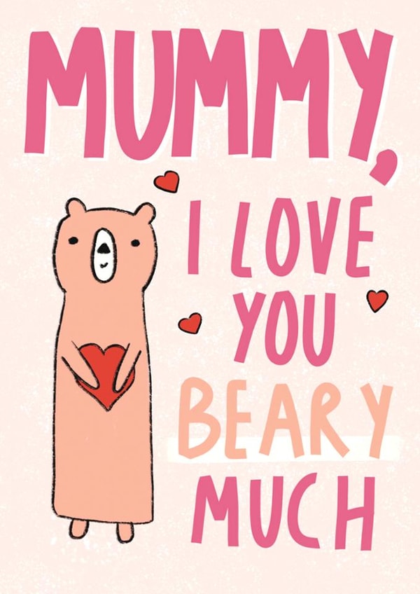 Cute Valentine's Day Card - For Mummy - Beary created by Sweetlove Press