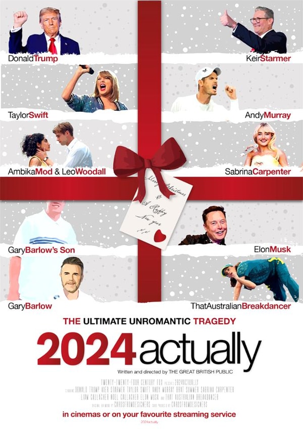 Funny Christmas Card - 2024 Actually - Love Actually Film created by Cards from Designers