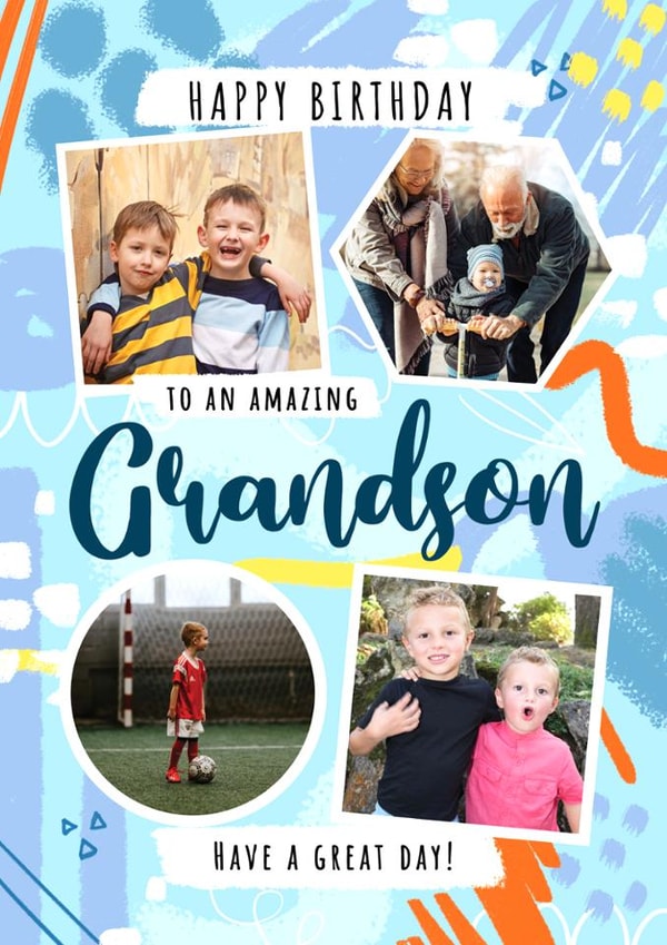 Cute Birthday Card - Amazing Grandson created by Little Mono