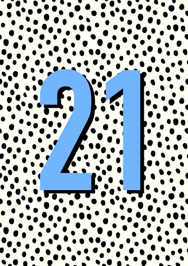 Classic Birthday Card - 21st - Polka Dots created by Hey Ves Designs